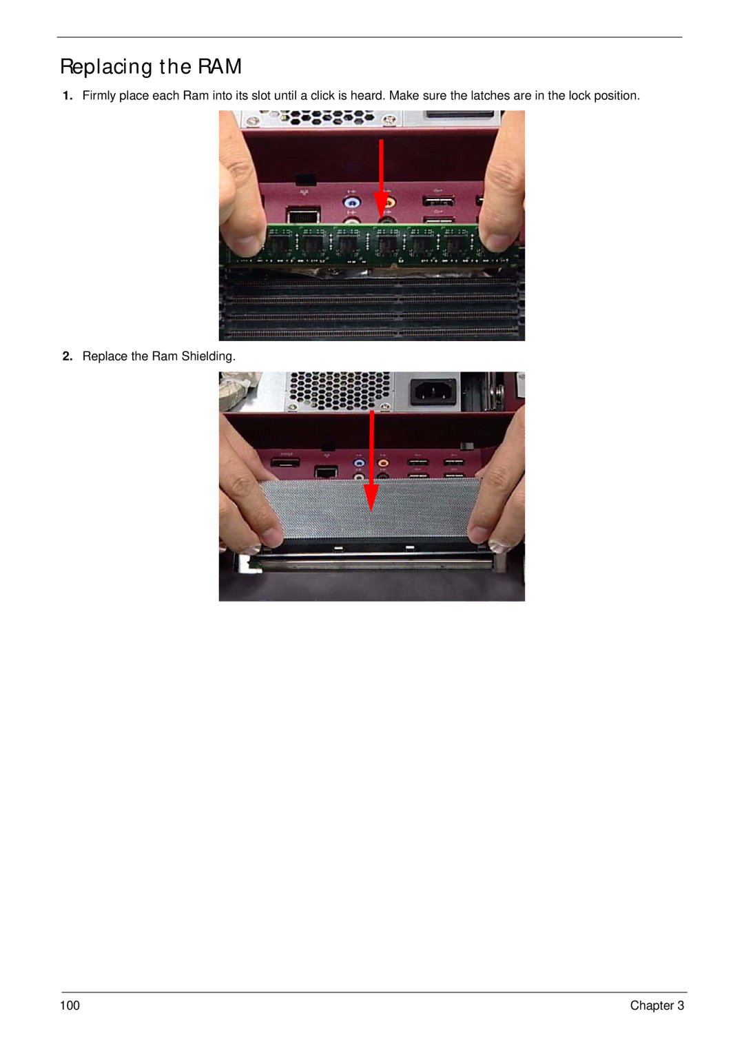 Acer Z5600, Z5610 manual Replacing the RAM 