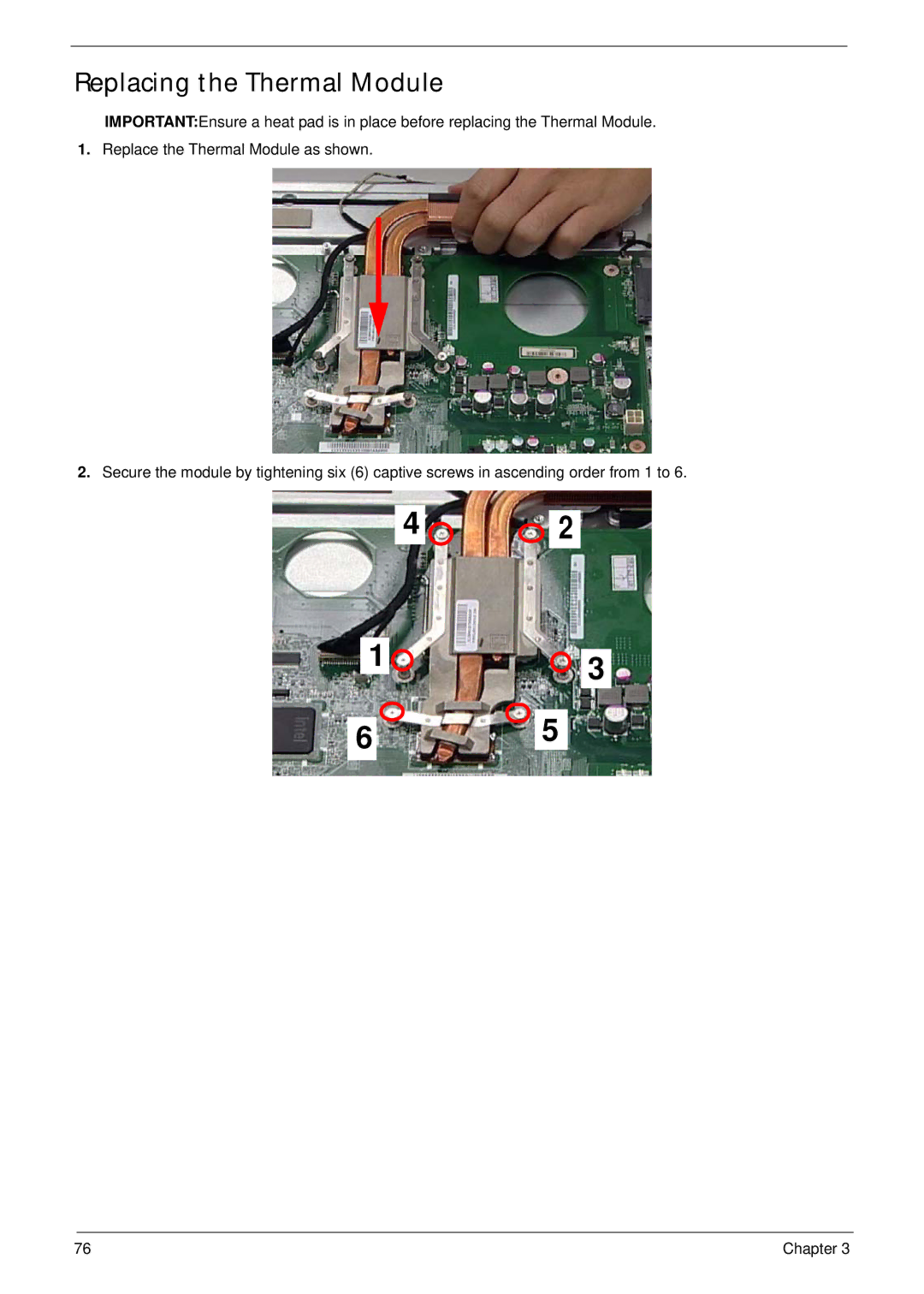 Acer Z5600, Z5610 manual Replacing the Thermal Module 