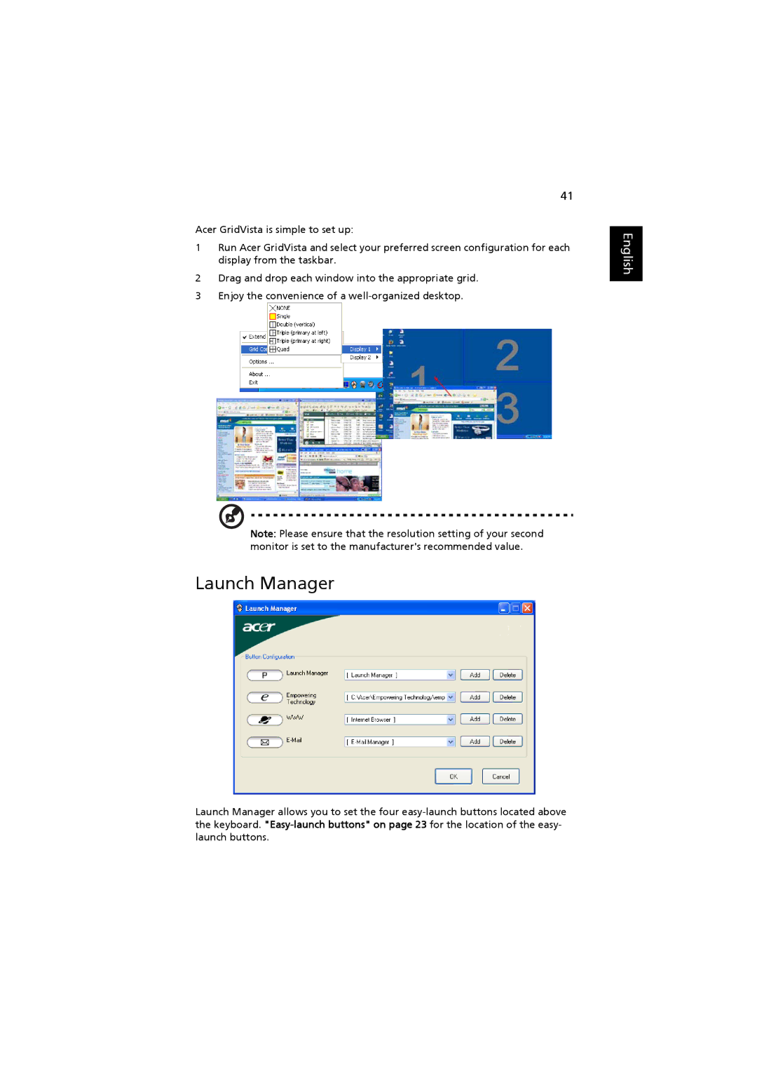 Acer 3660, ZB3 manual Launch Manager 