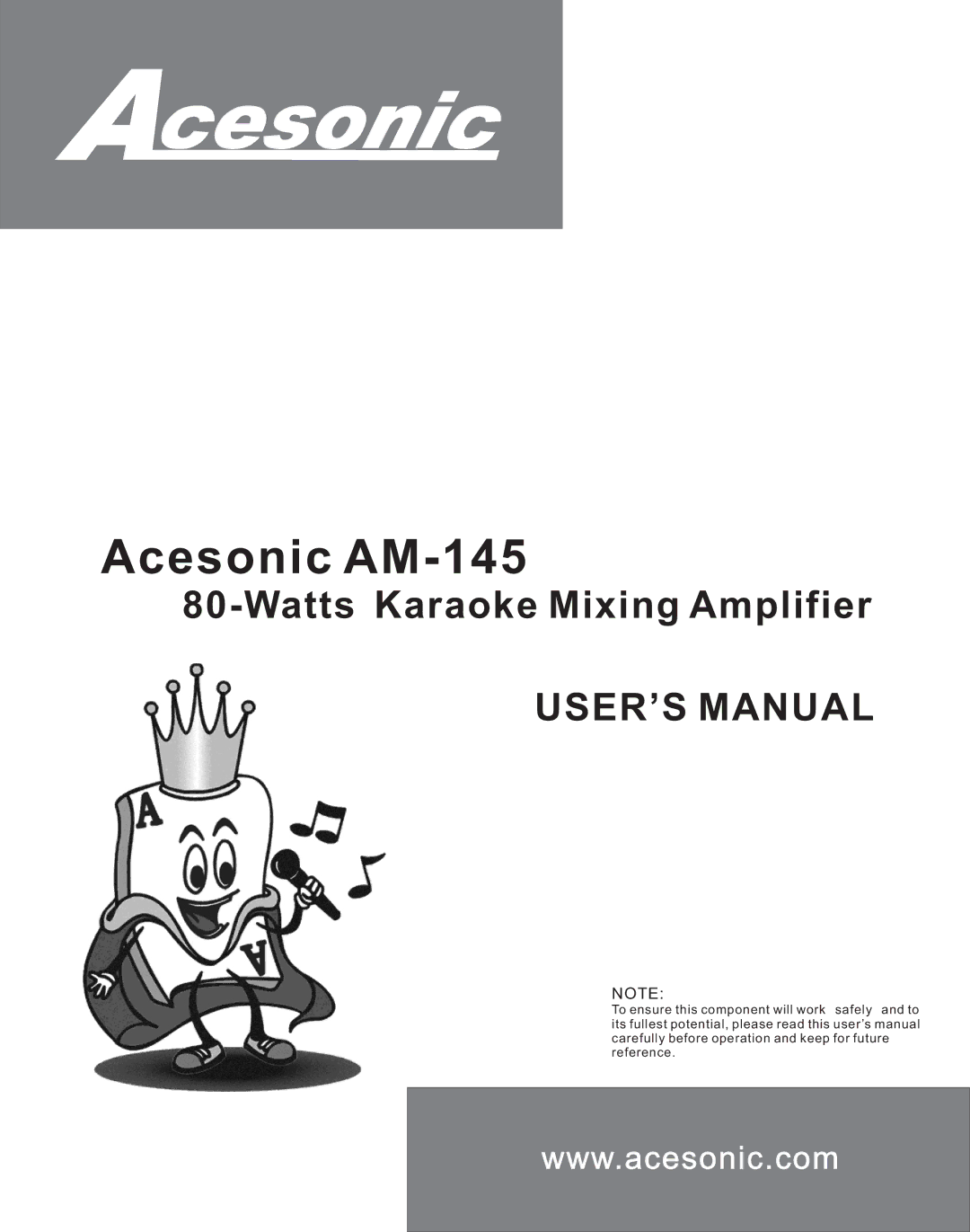 Acesonic user manual Acesonic AM-145 