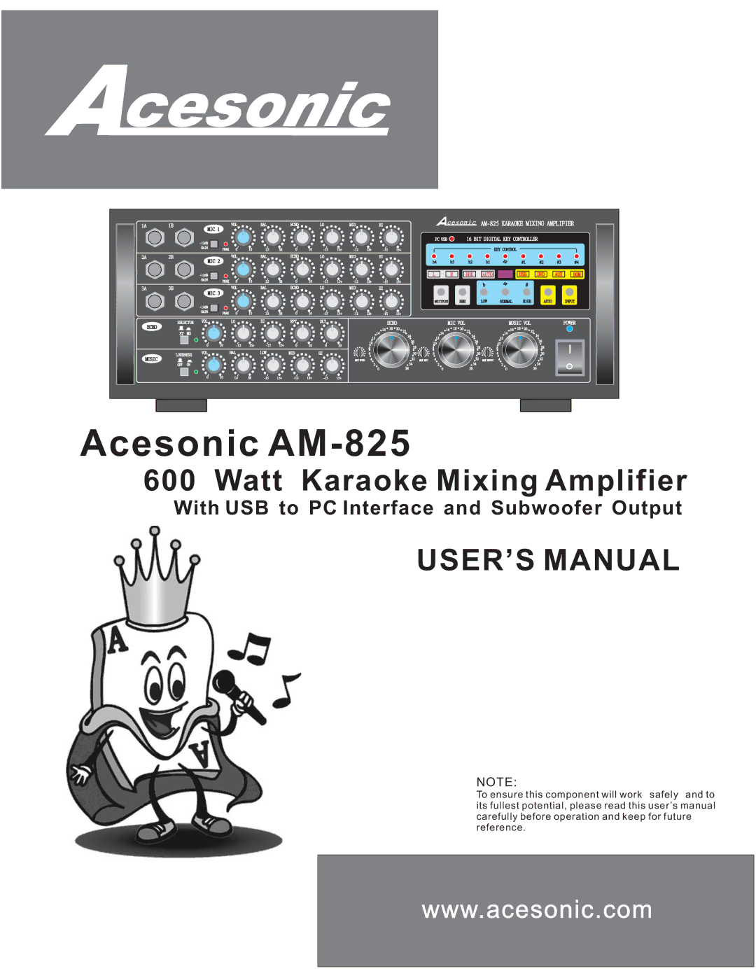 Acesonic user manual Acesonic AM-825 