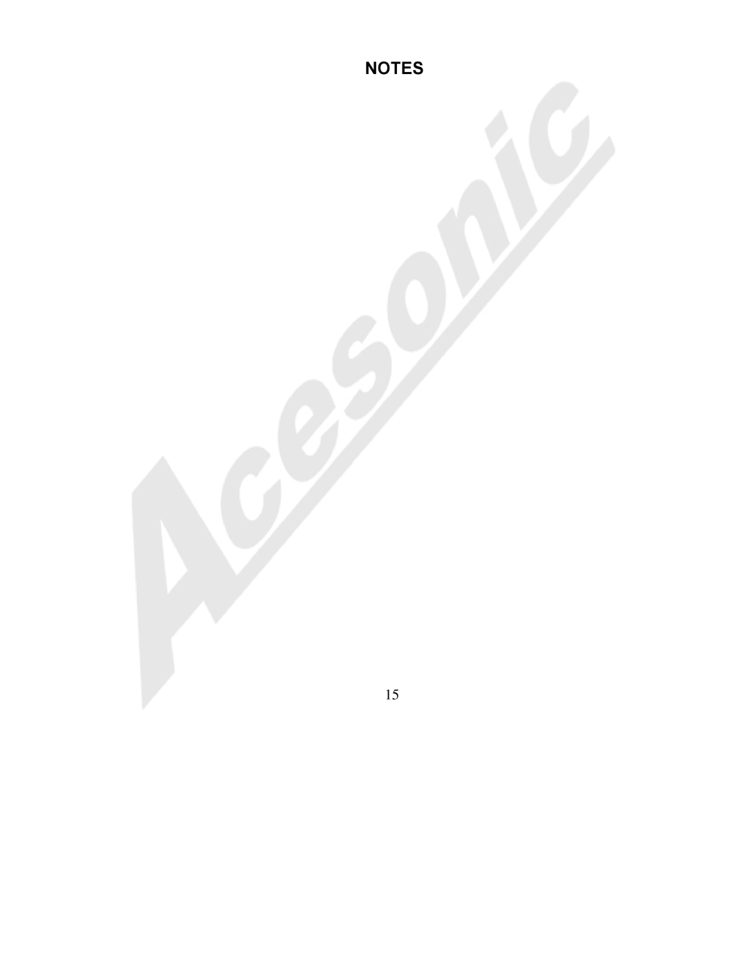 Acesonic BDK-2000 user manual 