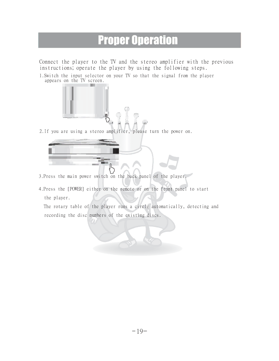 Acesonic DGX-400 user manual Proper Operation 