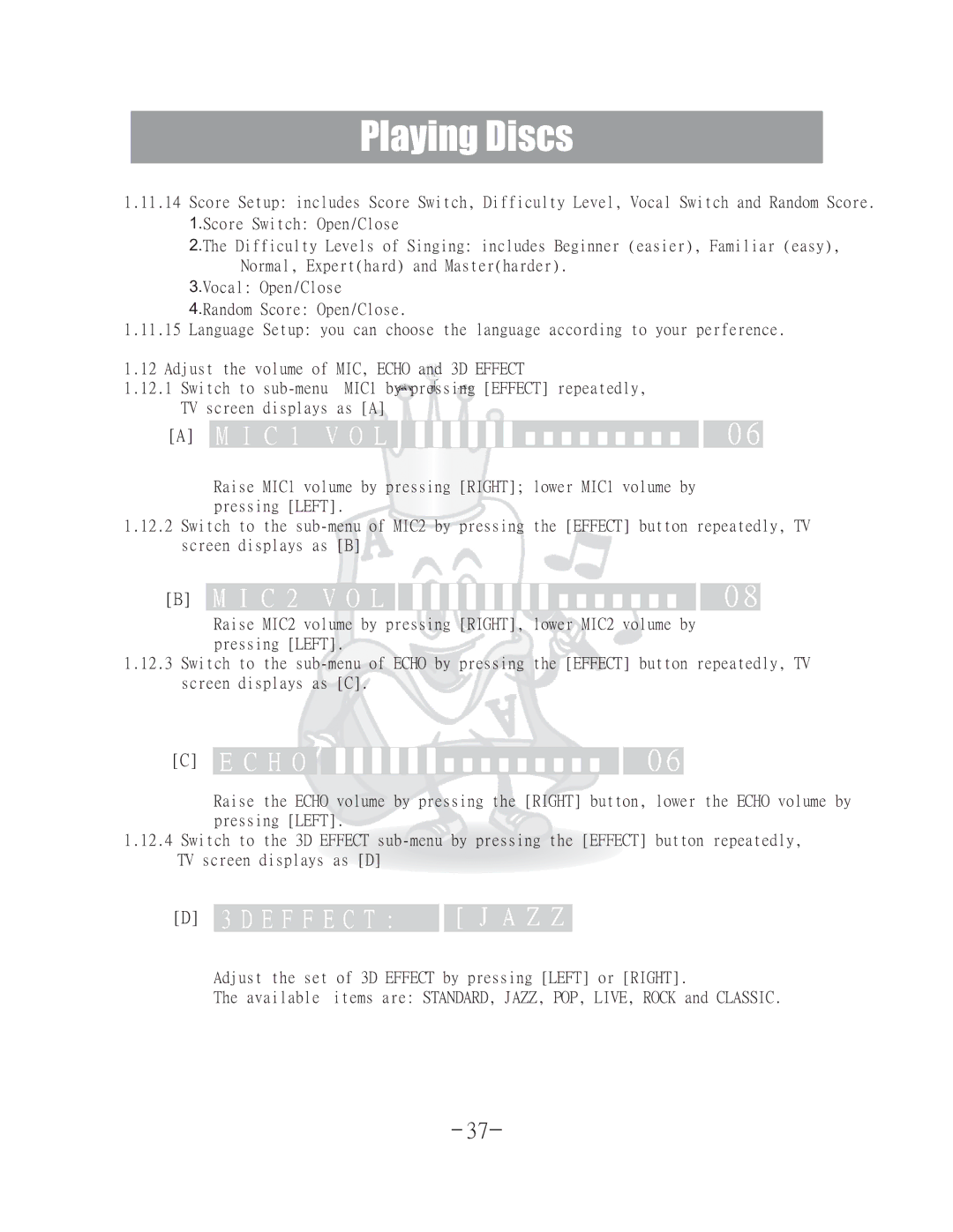 Acesonic DGX-400 user manual H O 