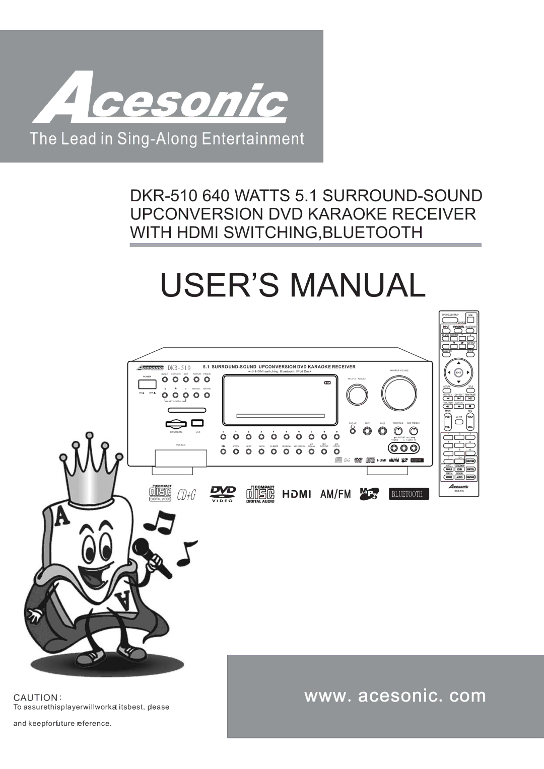 Acesonic DKR-510 user manual USER’S Manual 