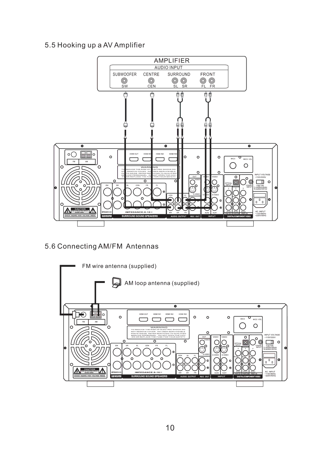 Acesonic DKR-510 user manual Connecting AM/FM Antennas 