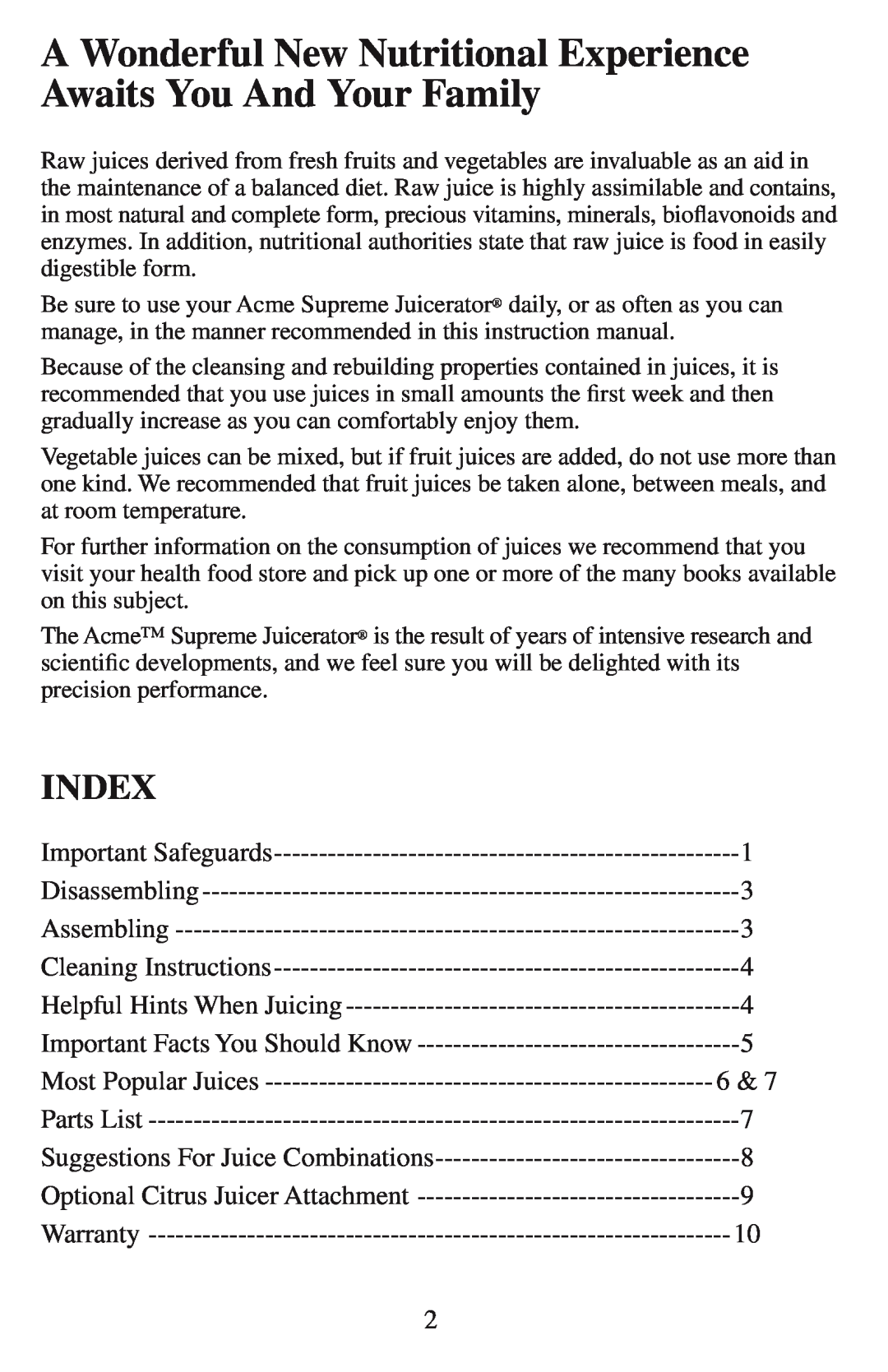 Acme Kitchenettes 6001 manual Index 