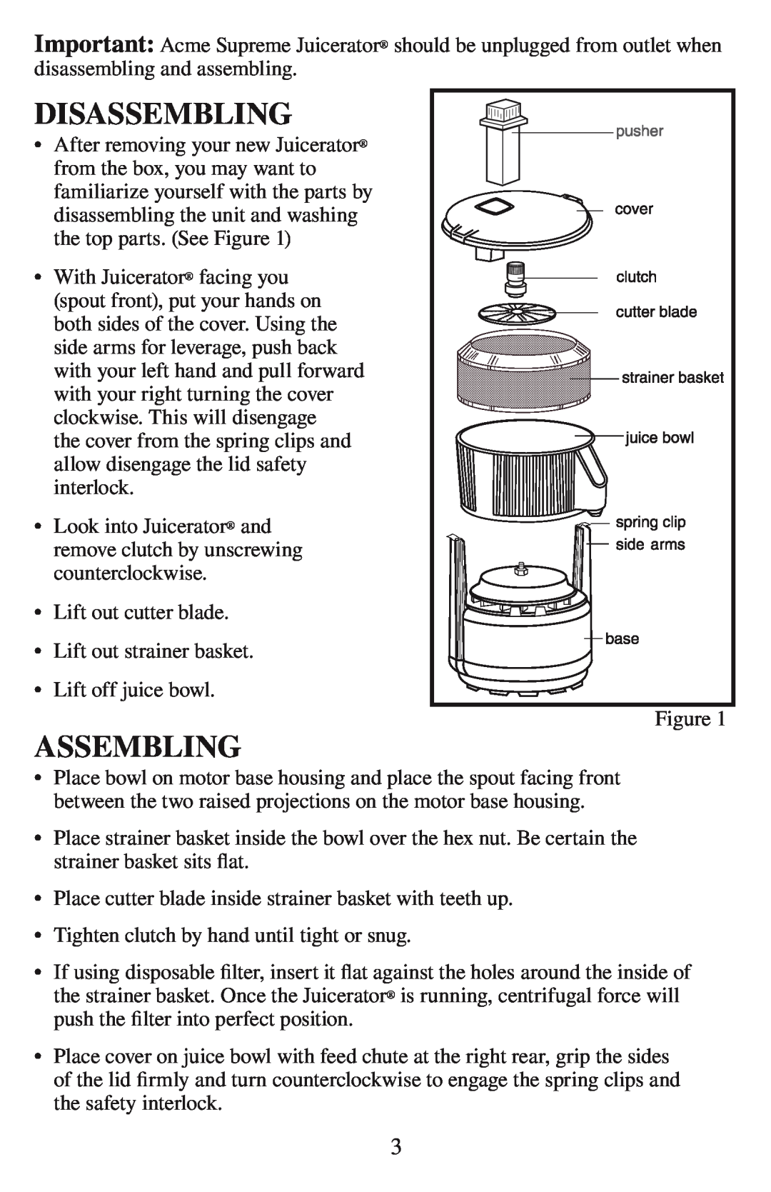 Acme Kitchenettes 6001 manual Disassembling, Assembling 
