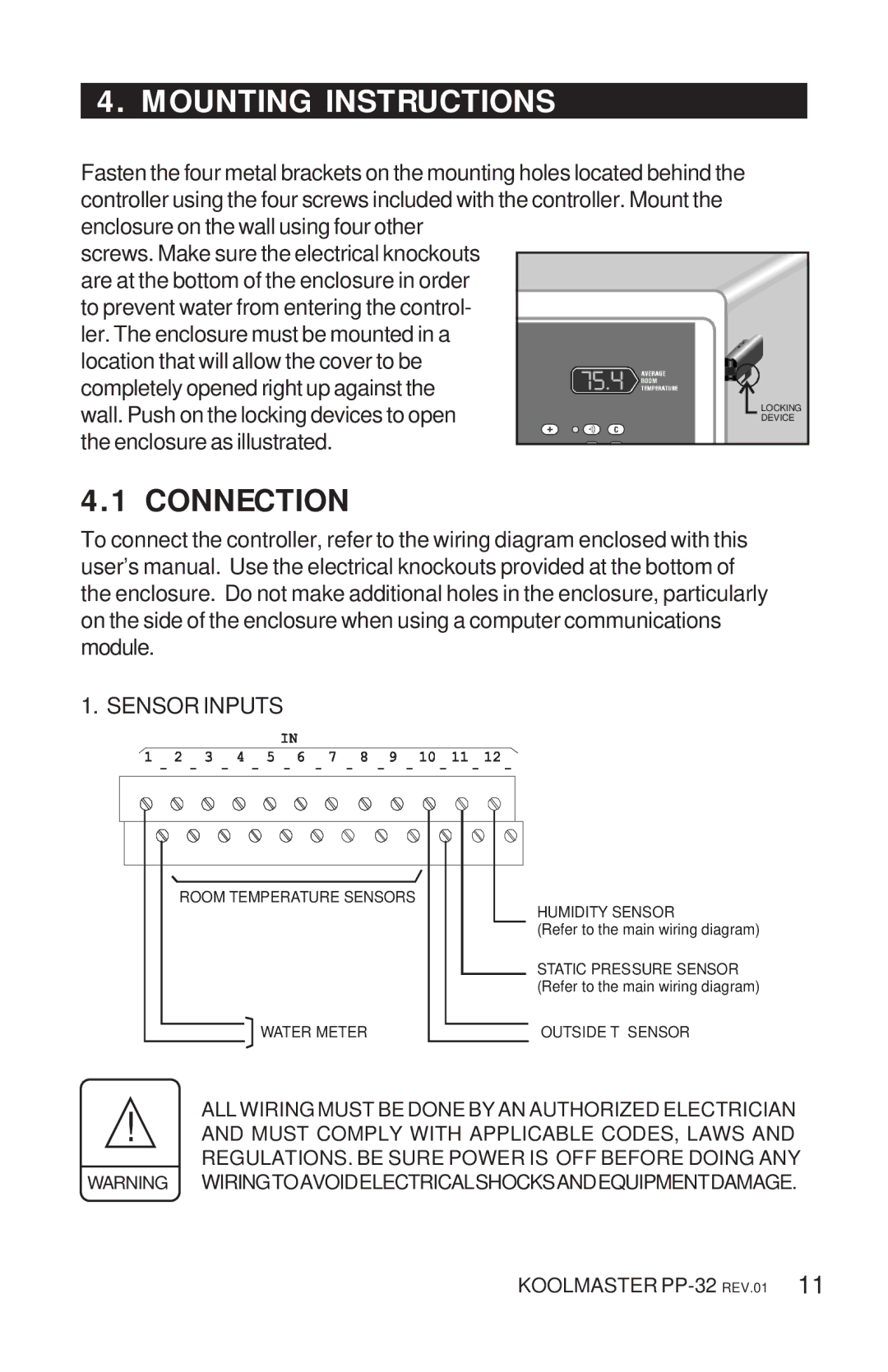 Acme Kitchenettes PP-32 manual Mounting Instructions, Connection 