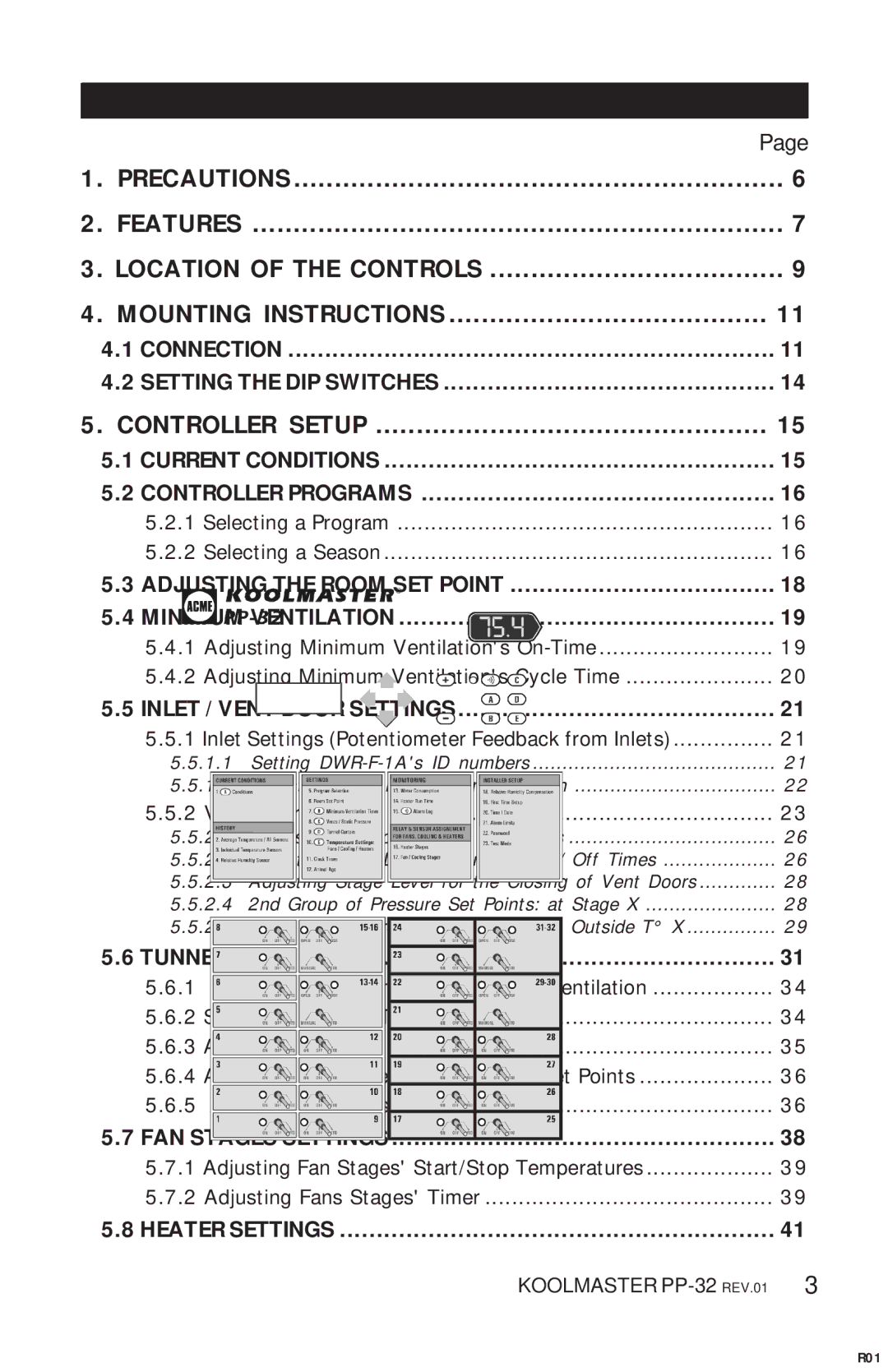 Acme Kitchenettes PP-32 manual Table of Contents 