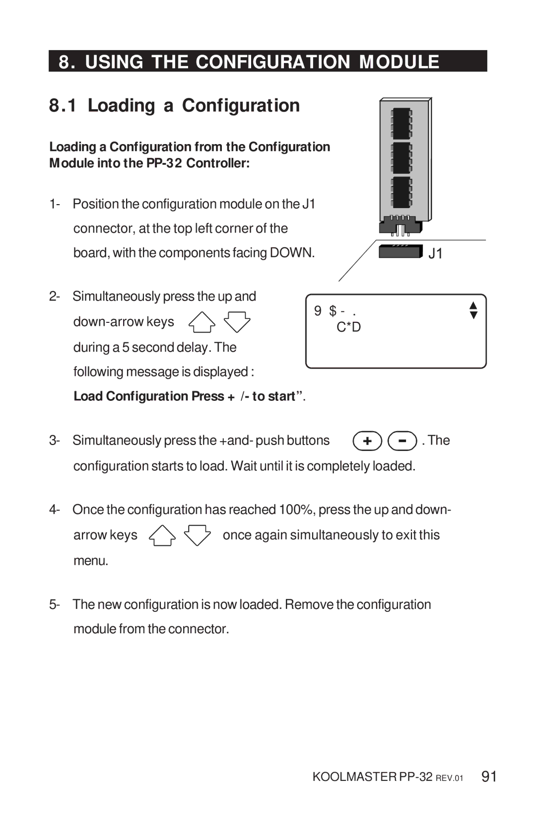 Acme Kitchenettes PP-32 manual Using the Configuration Module 