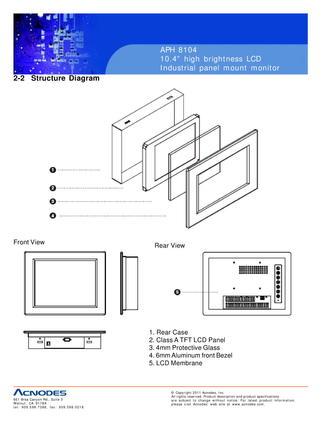 Acnodes APH 8104 user manual Structure Diagram 