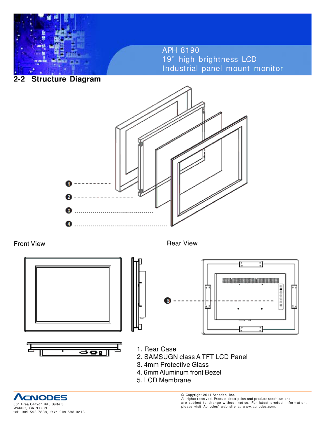 Acnodes APH 8190 user manual Structure Diagram 