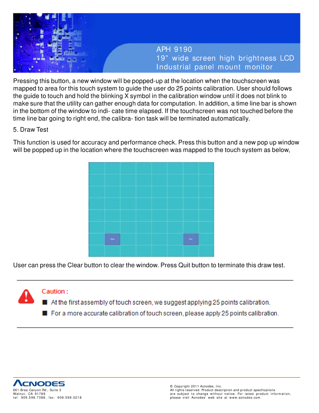 Acnodes APH 9190 user manual Copyright 2011 Acnodes, Inc 