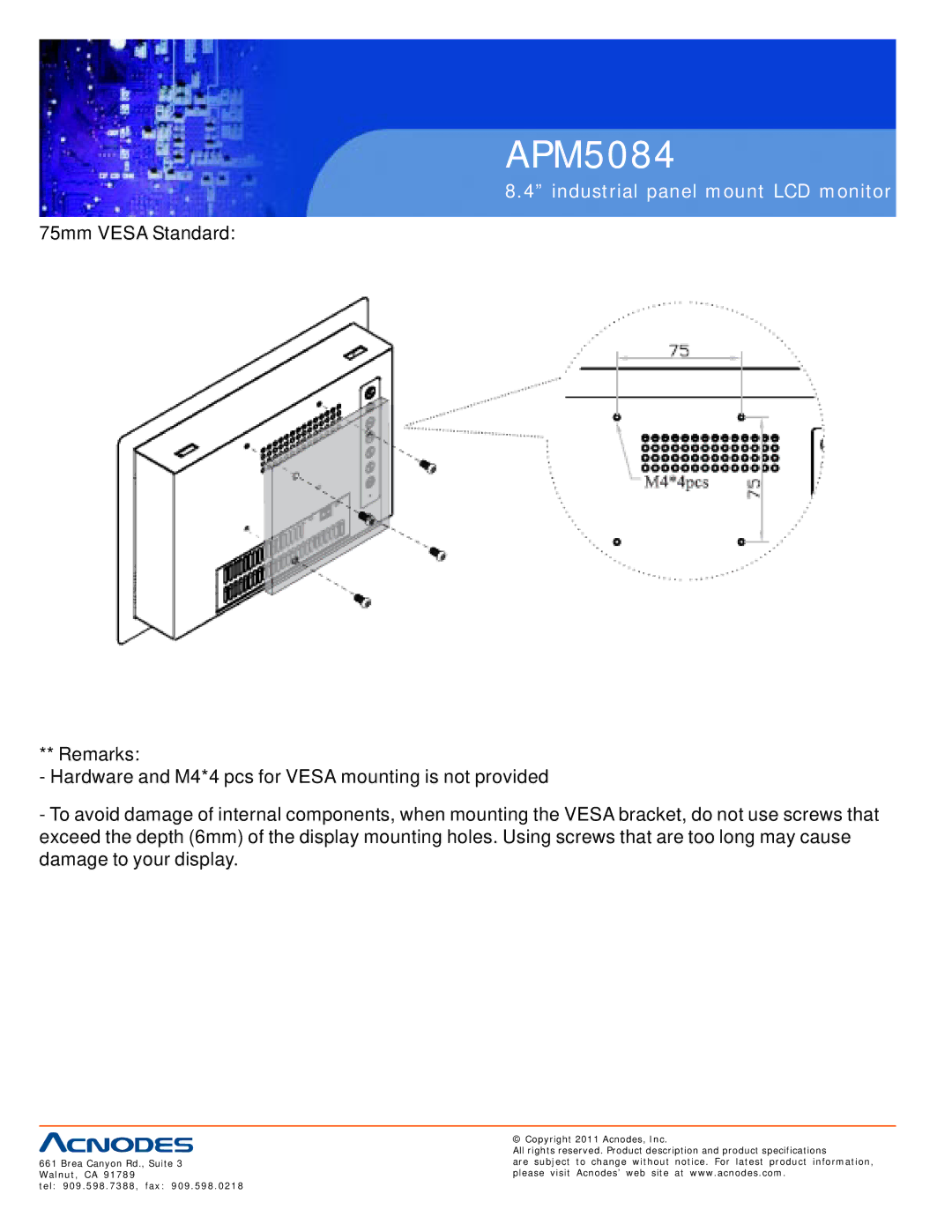 Acnodes APM5084 user manual 