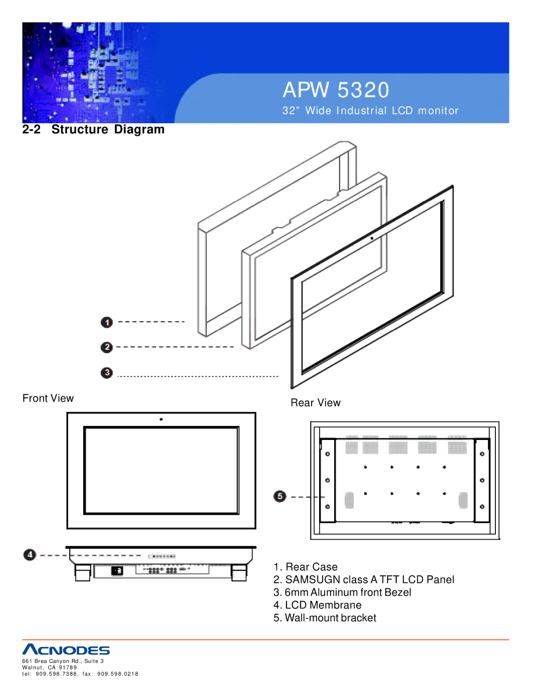 Acnodes APW 5320 user manual Structure Diagram 