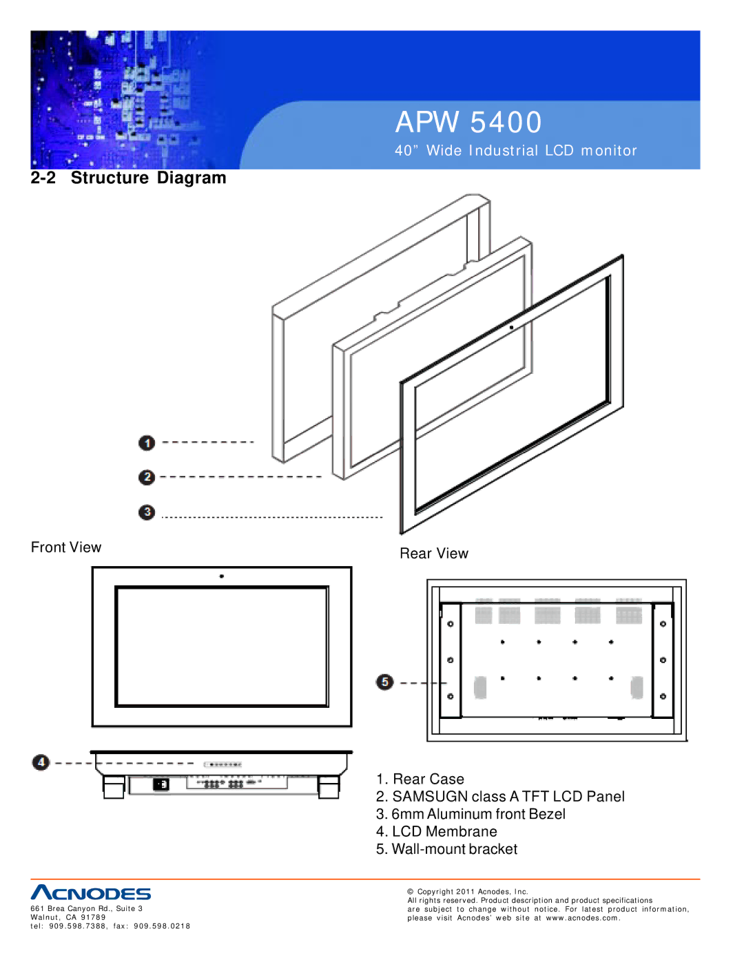 Acnodes APW 5400 user manual Structure Diagram 