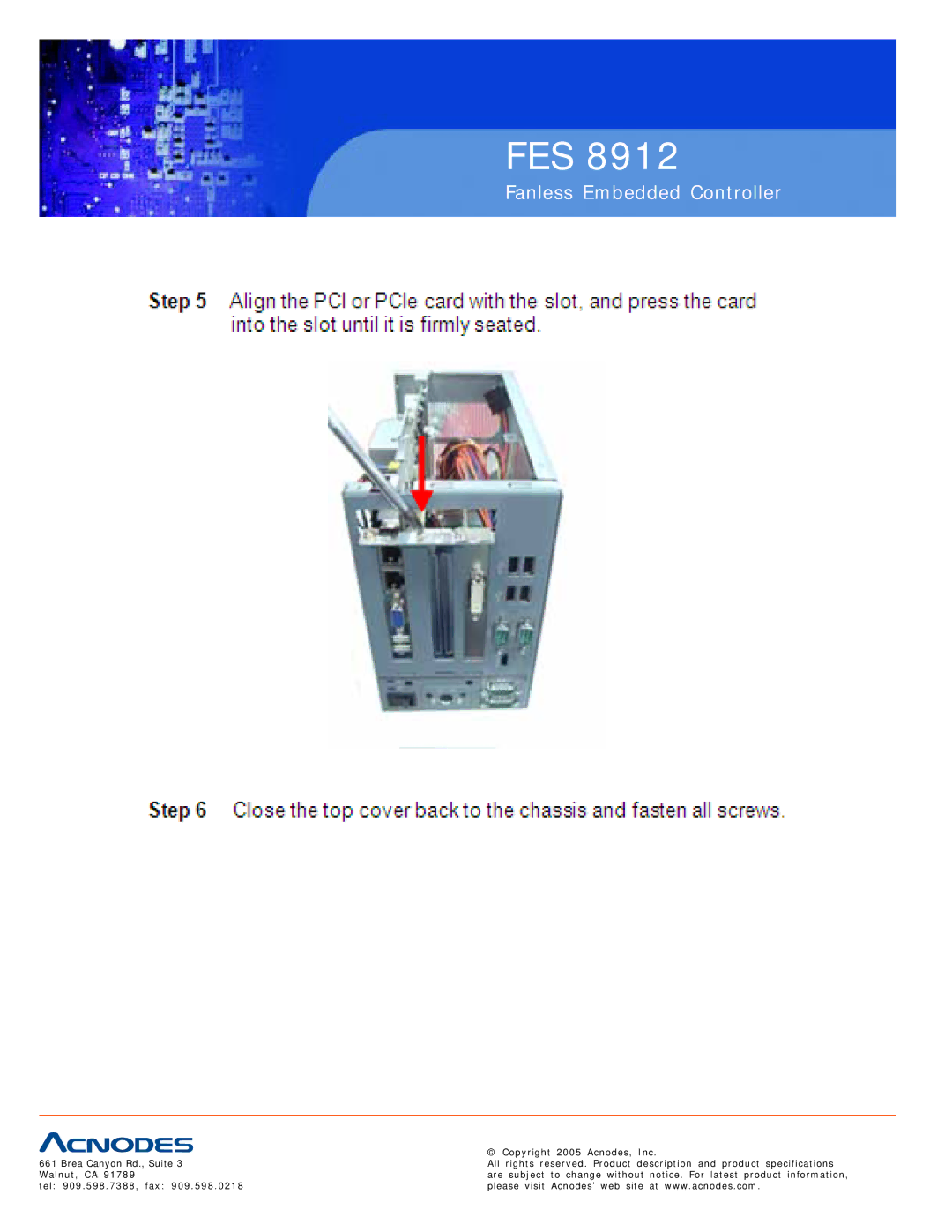 Acnodes FES 8912 specifications Fes 