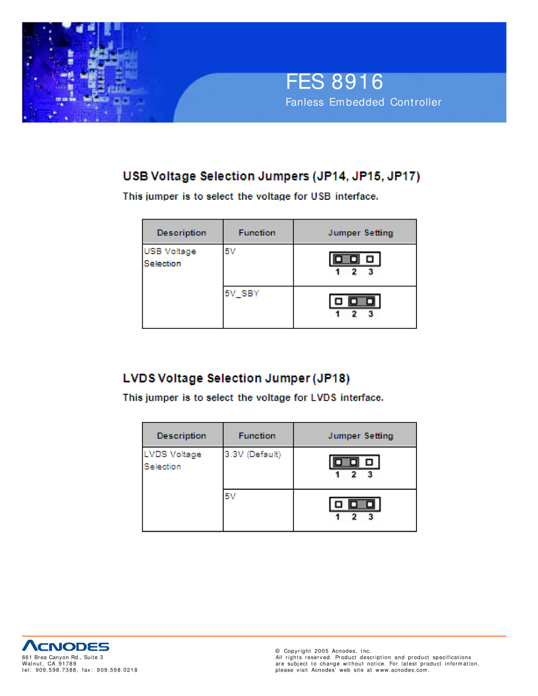 Acnodes FES 8916 manual Fes 