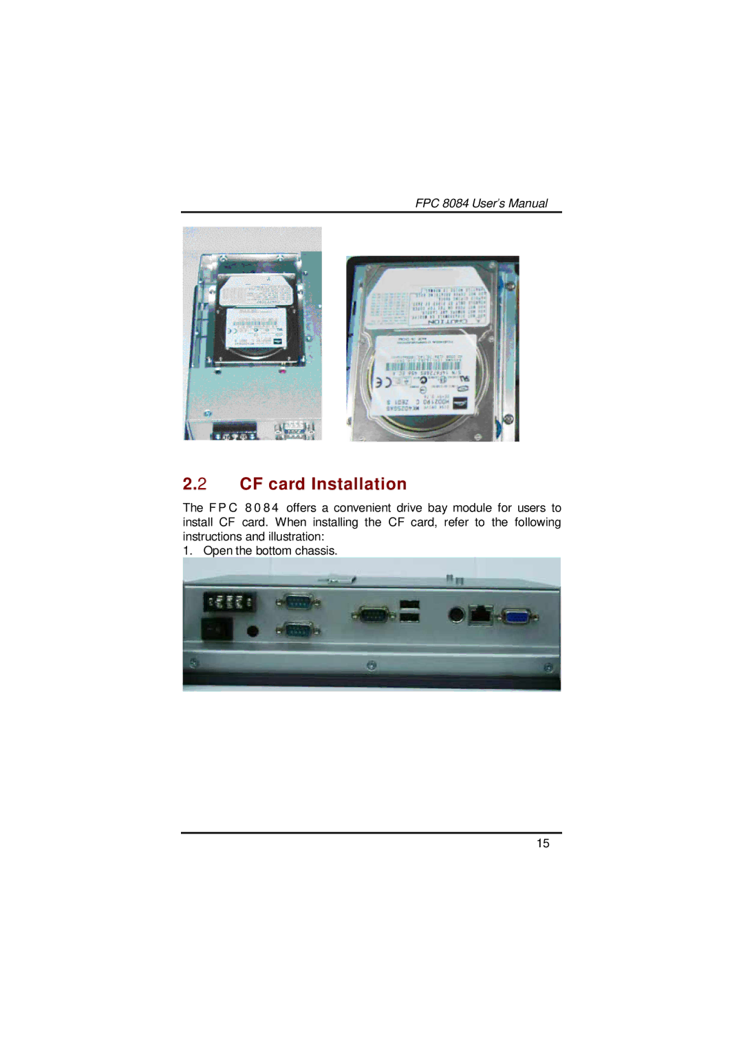 Acnodes FPC 8084 user manual CF card Installation 