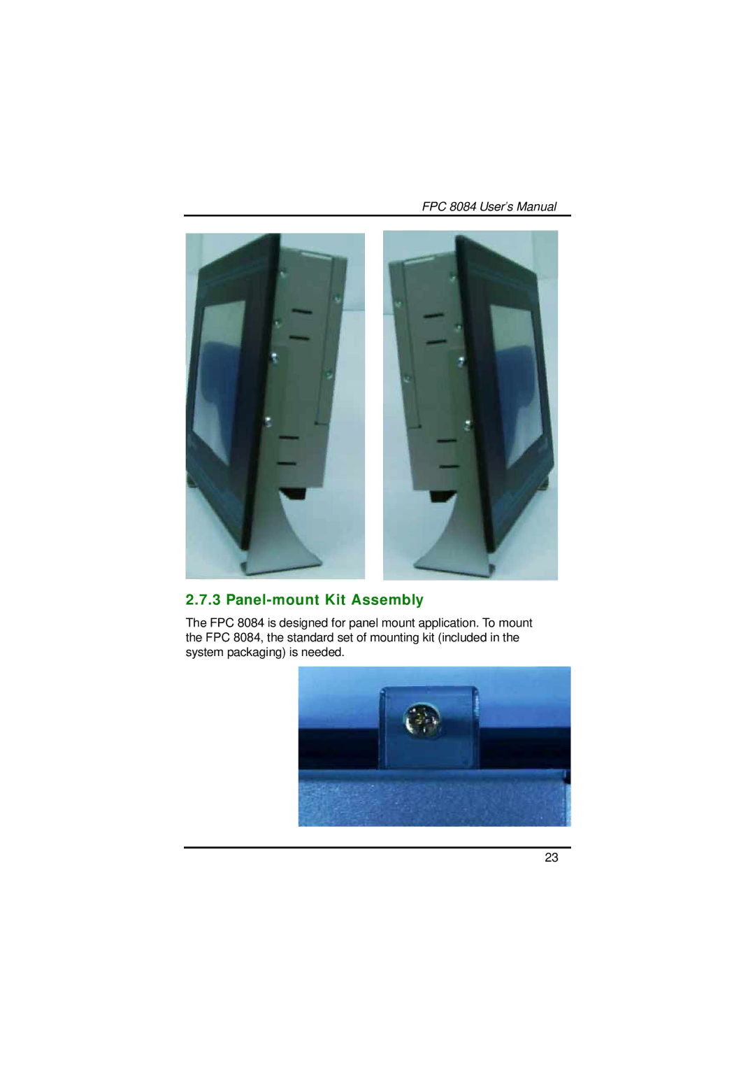 Acnodes FPC 8084 user manual Panel-mount Kit Assembly 