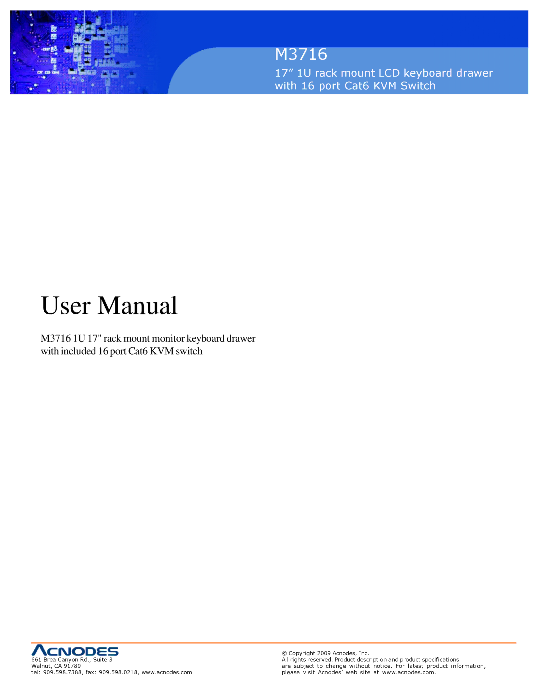 Acnodes M3716 user manual 