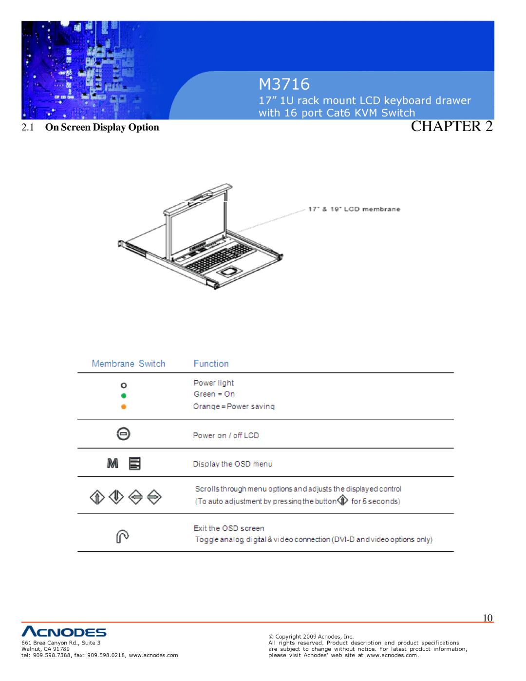 Acnodes M3716 user manual Chapter 