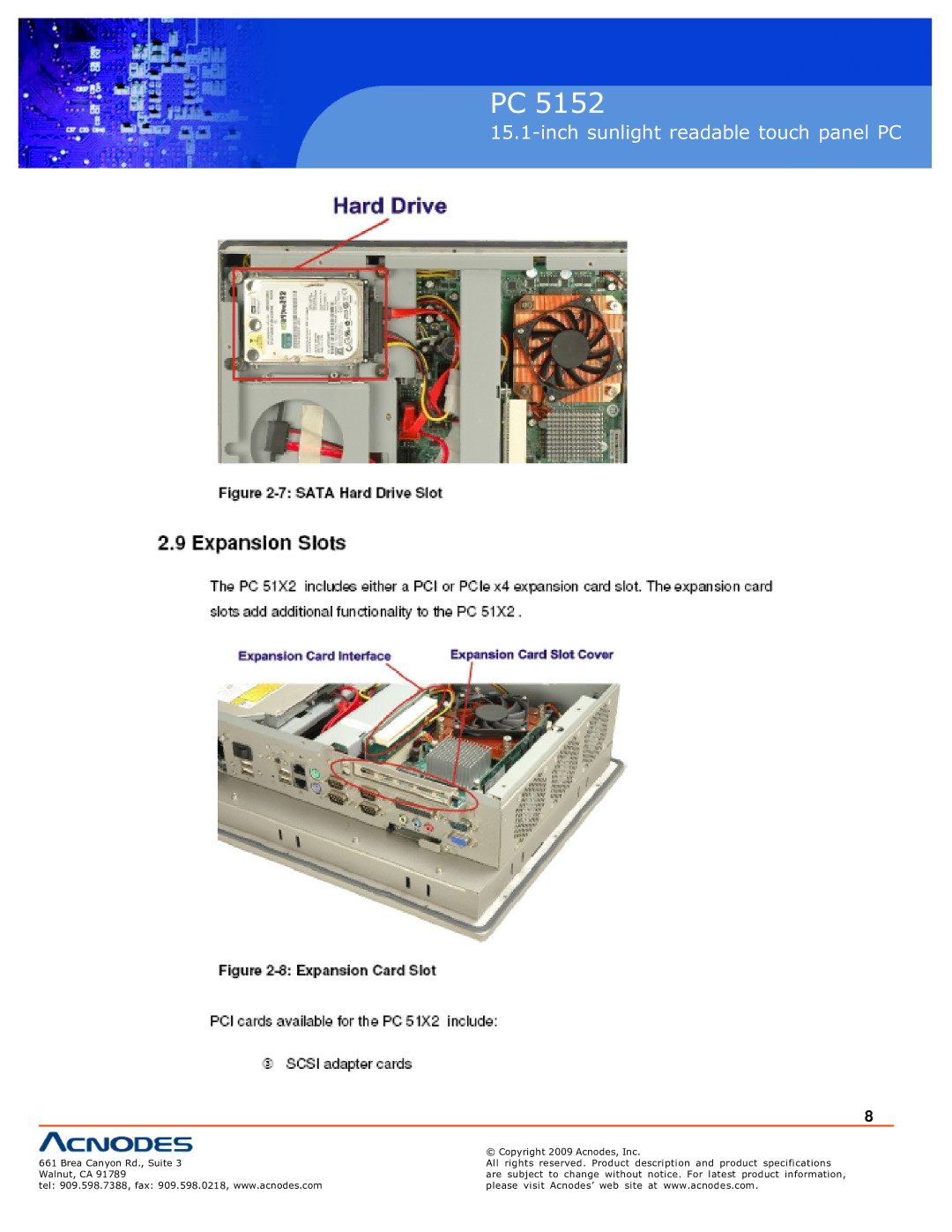 Acnodes PC 5152 specifications Inch sunlight readable touch panel PC 