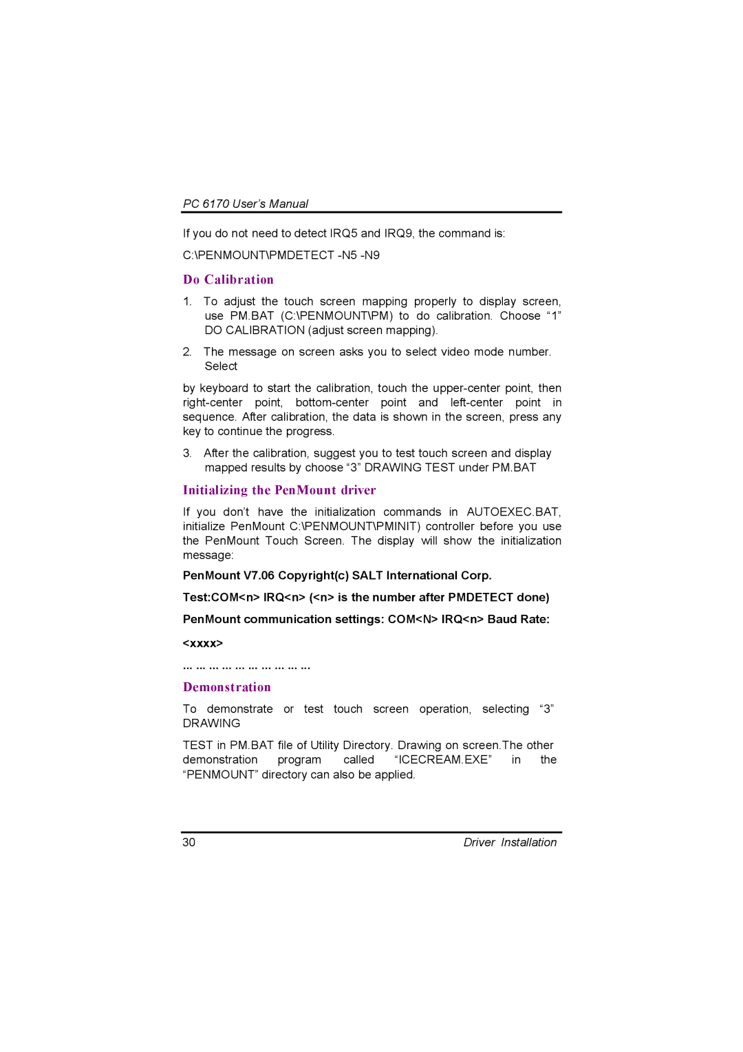 Acnodes PC 6170 manual Do Calibration 