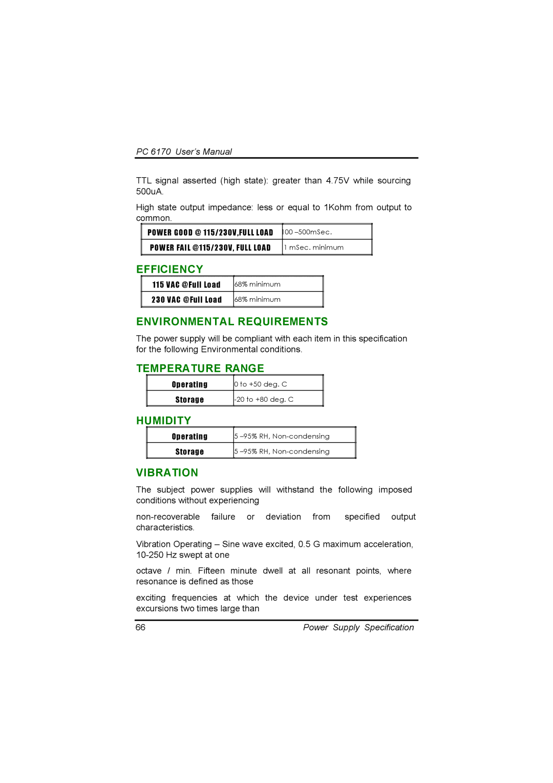 Acnodes PC 6170 manual Efficiency 