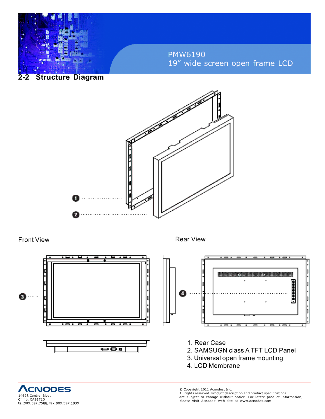 Acnodes PMW6190 user manual Structure Diagram 