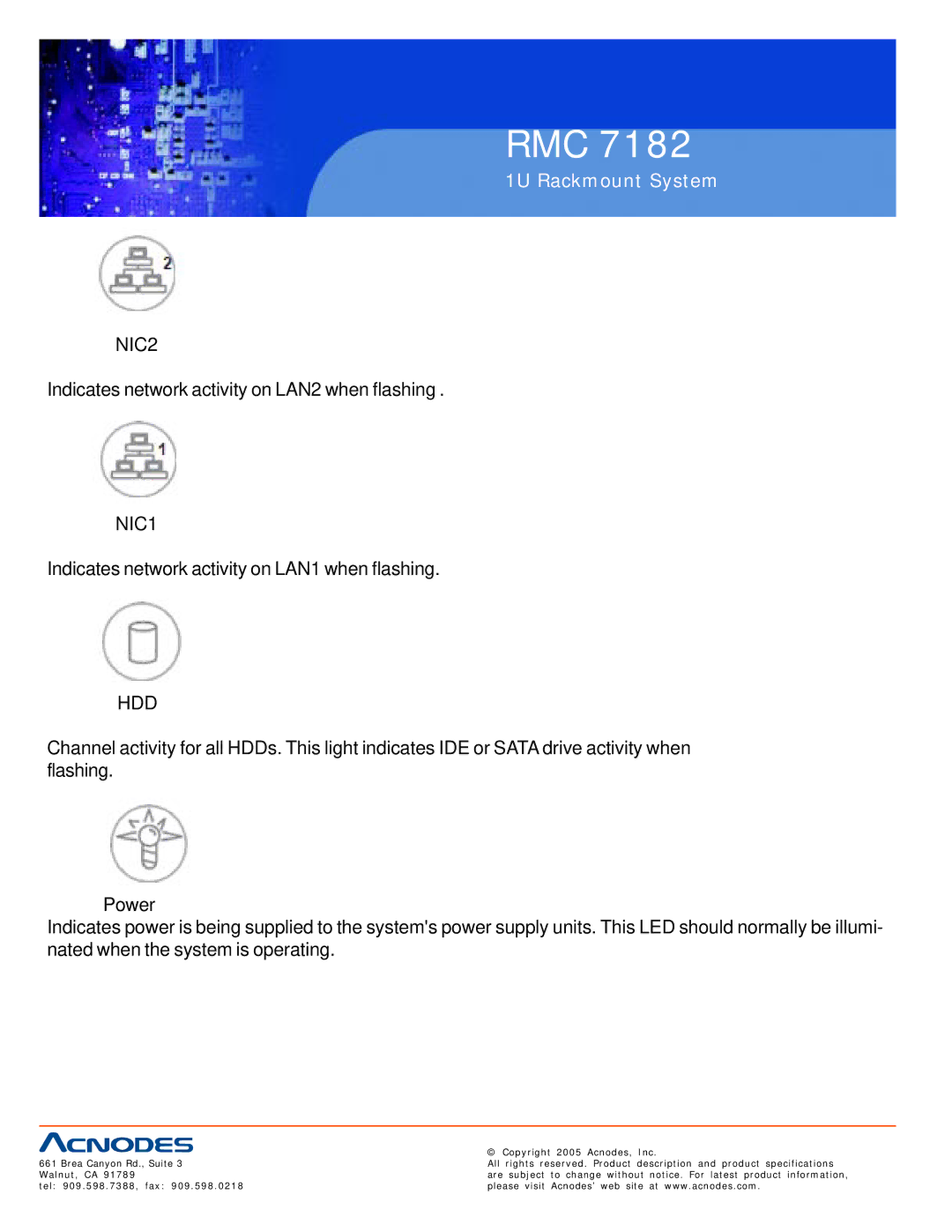 Acnodes RMC 7182 user manual NIC2 