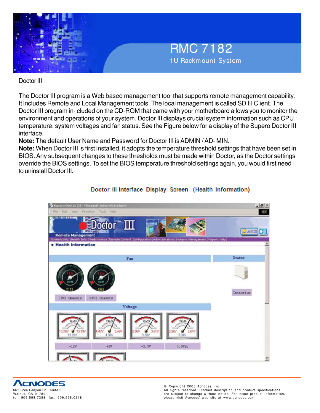 Acnodes RMC 7182 user manual Rmc 