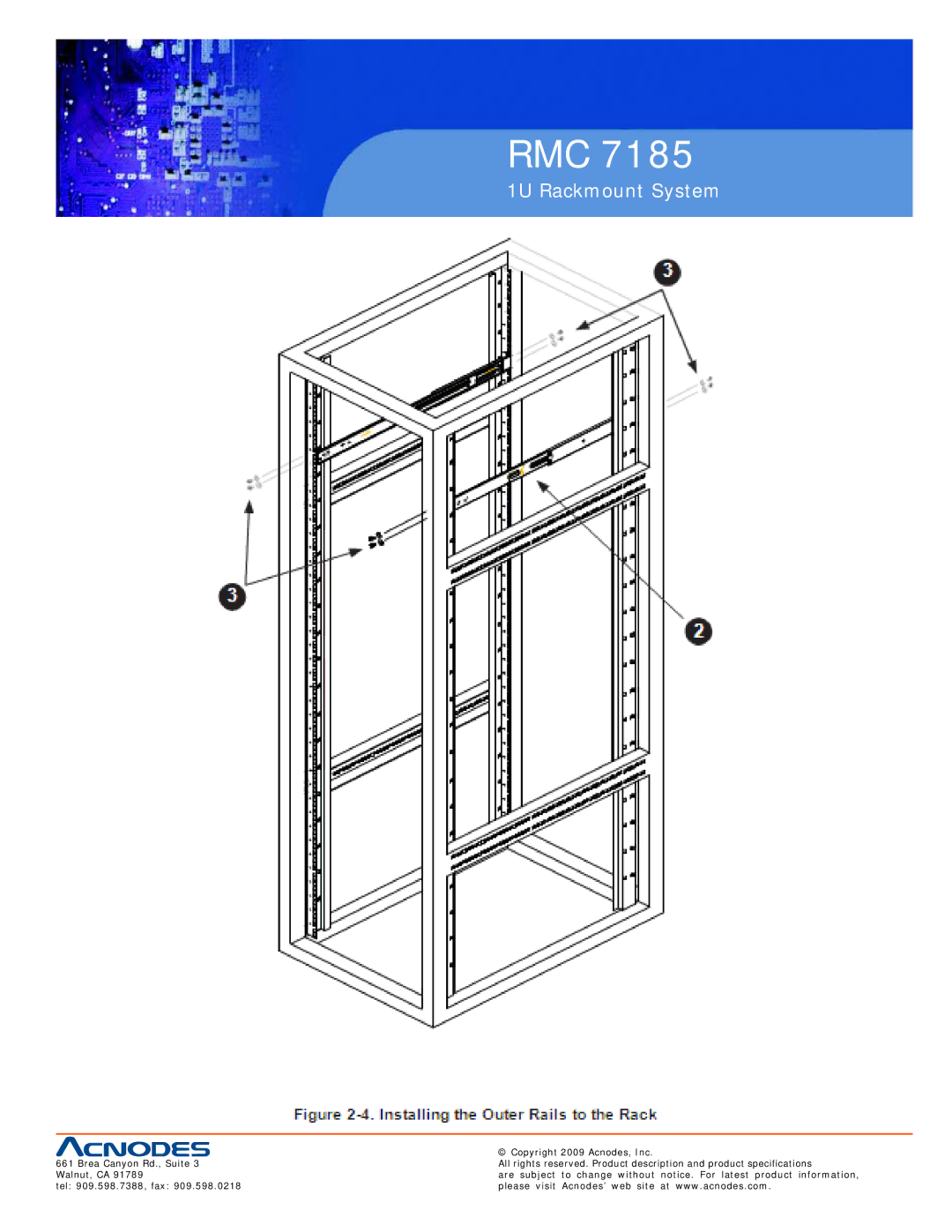 Acnodes RMC 7185 specifications Rmc 