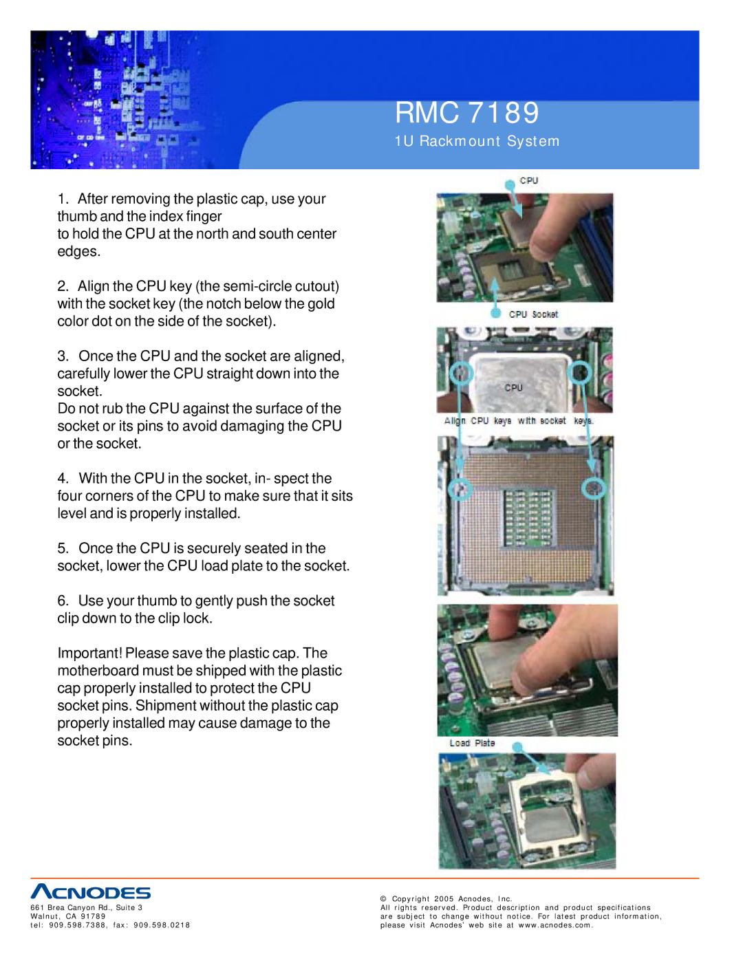 Acnodes RMC 7189 user manual Rmc 