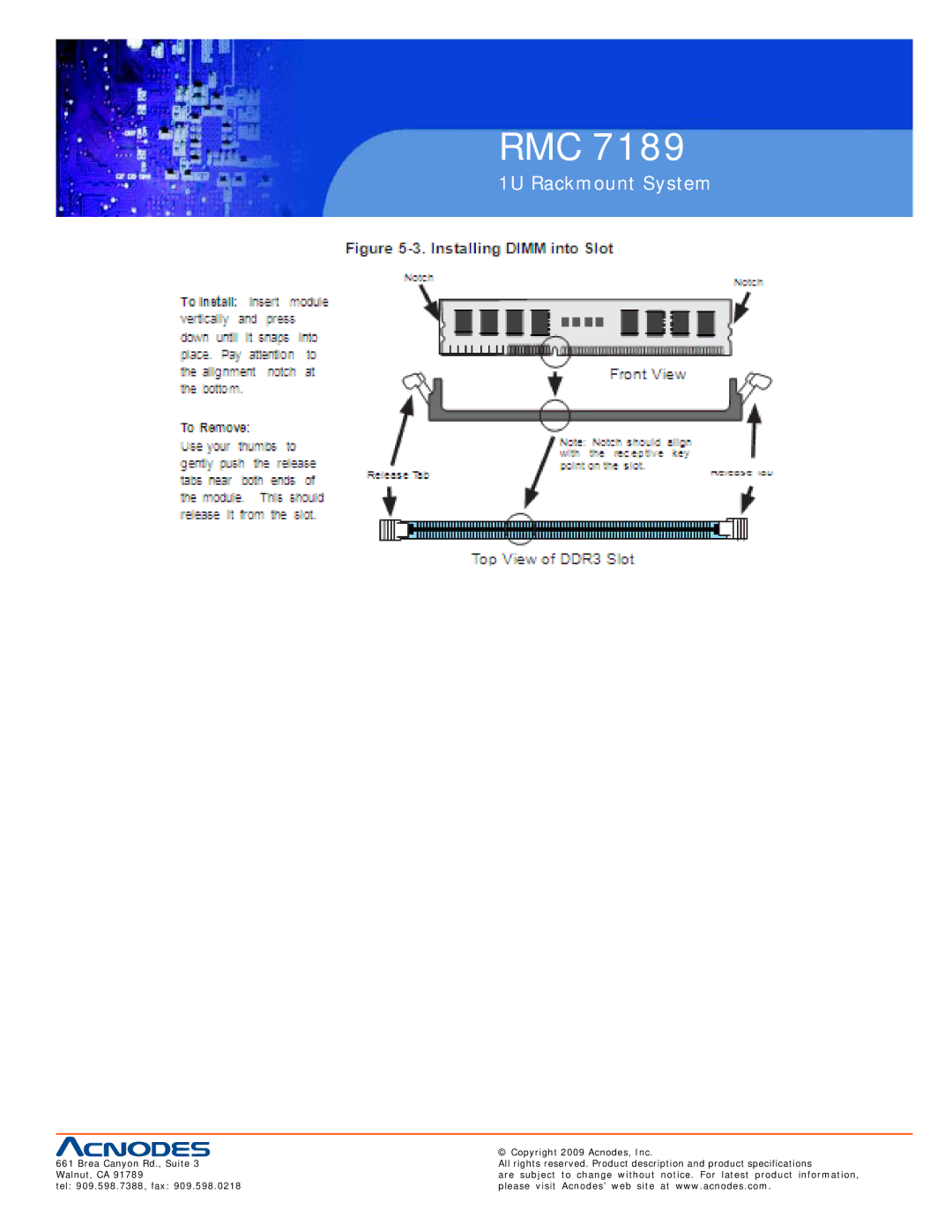 Acnodes RMC 7189 user manual Rmc 