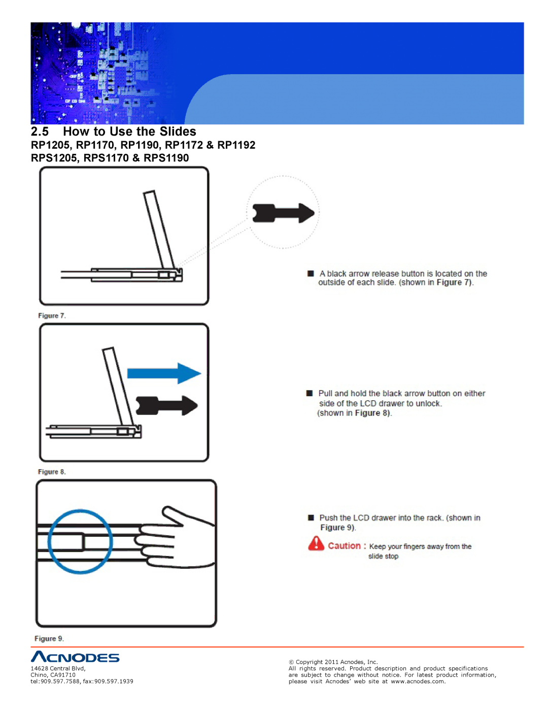 Acnodes RP 1205, RPS 1200, RP 1170 user manual How to Use the Slides 