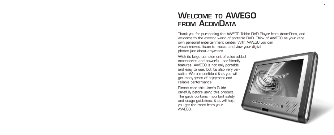 Acomdata.com PDVD7 technical specifications Welcome to Awego From Acomdata 