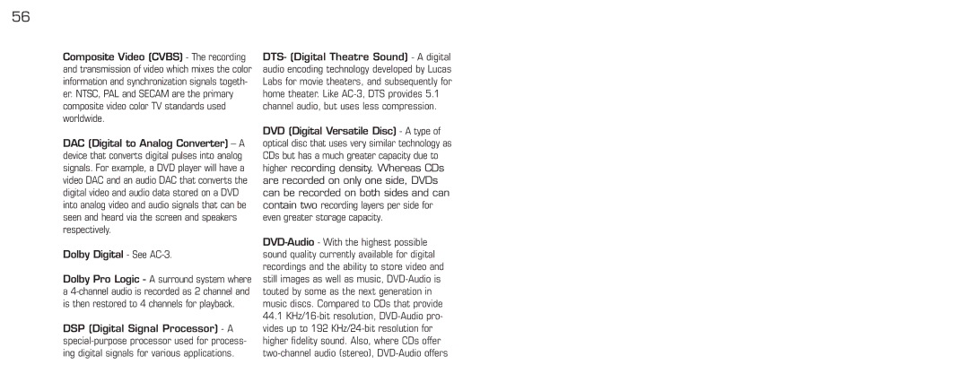 Acomdata.com PDVD7 technical specifications Dolby Digital See AC-3 