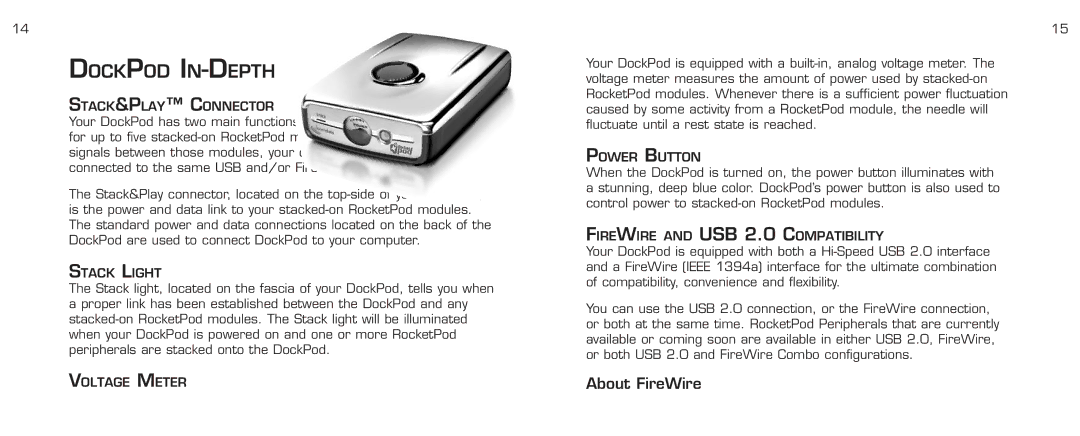 Acomdata.com RPDOCKU2FA manual Dockpod IN-DEPTH, STACK&PLAY Connector 