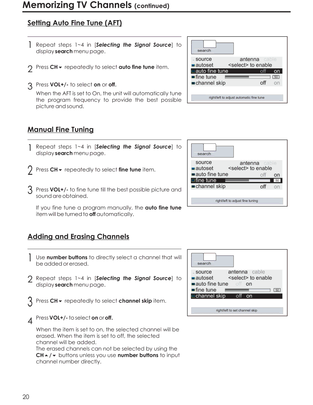 Acoustic Research AR4200 manual Setting Auto Fine Tune AFT 