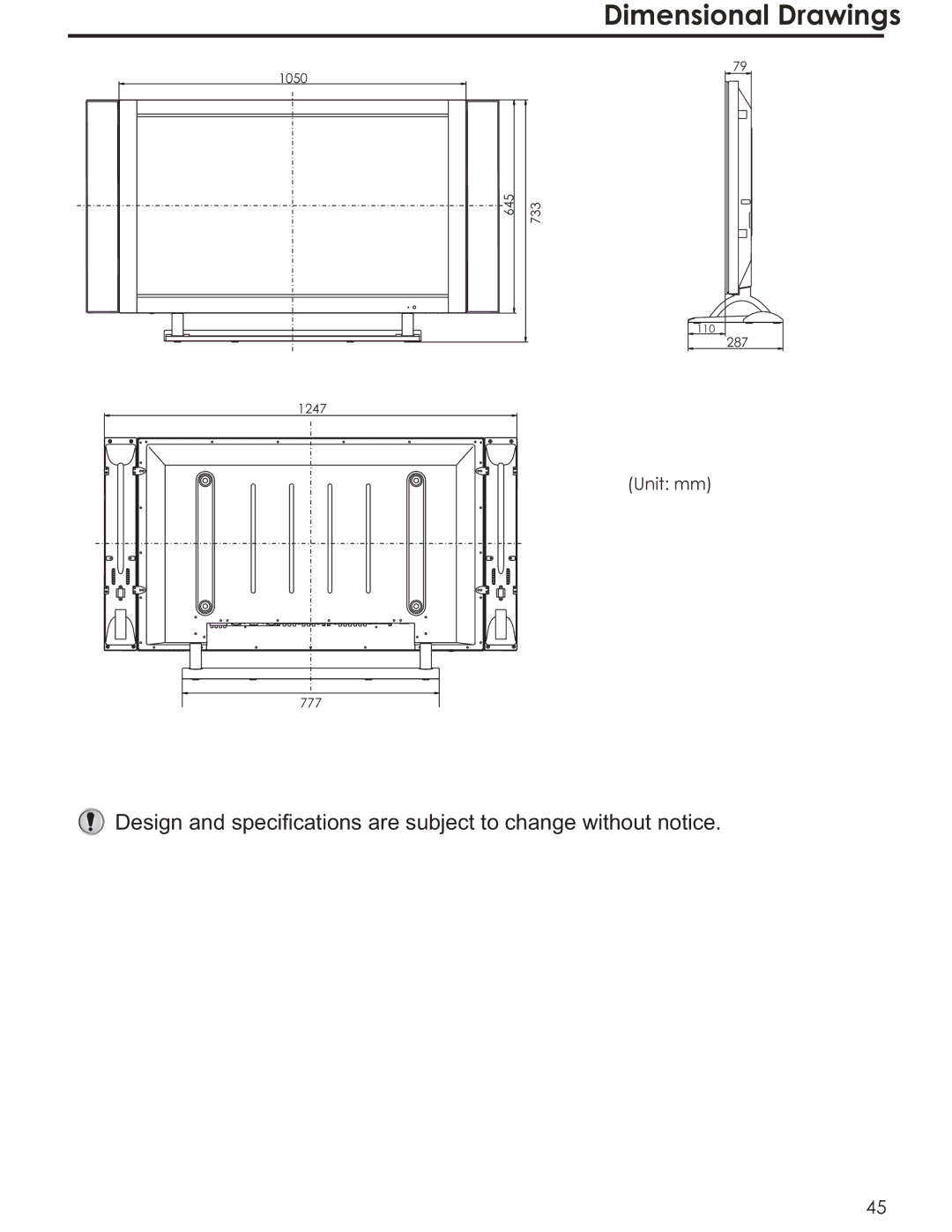 Acoustic Research AR4200 manual Dimensional Drawings 