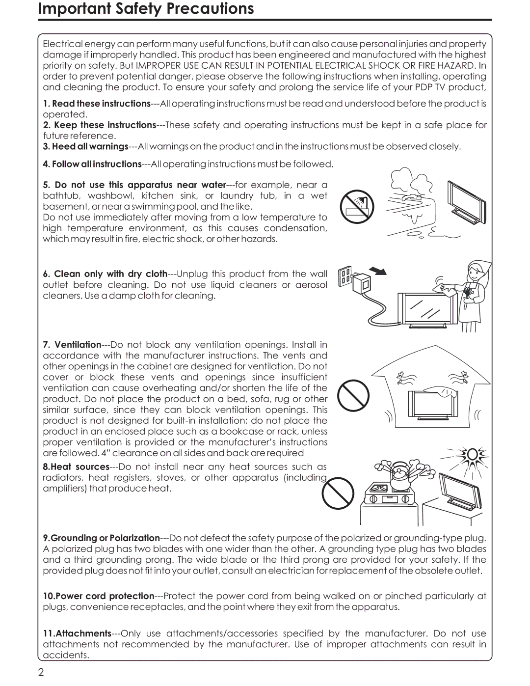 Acoustic Research AR4200 manual Important Safety Precautions, Do not use this apparatus near water---for example, near a 