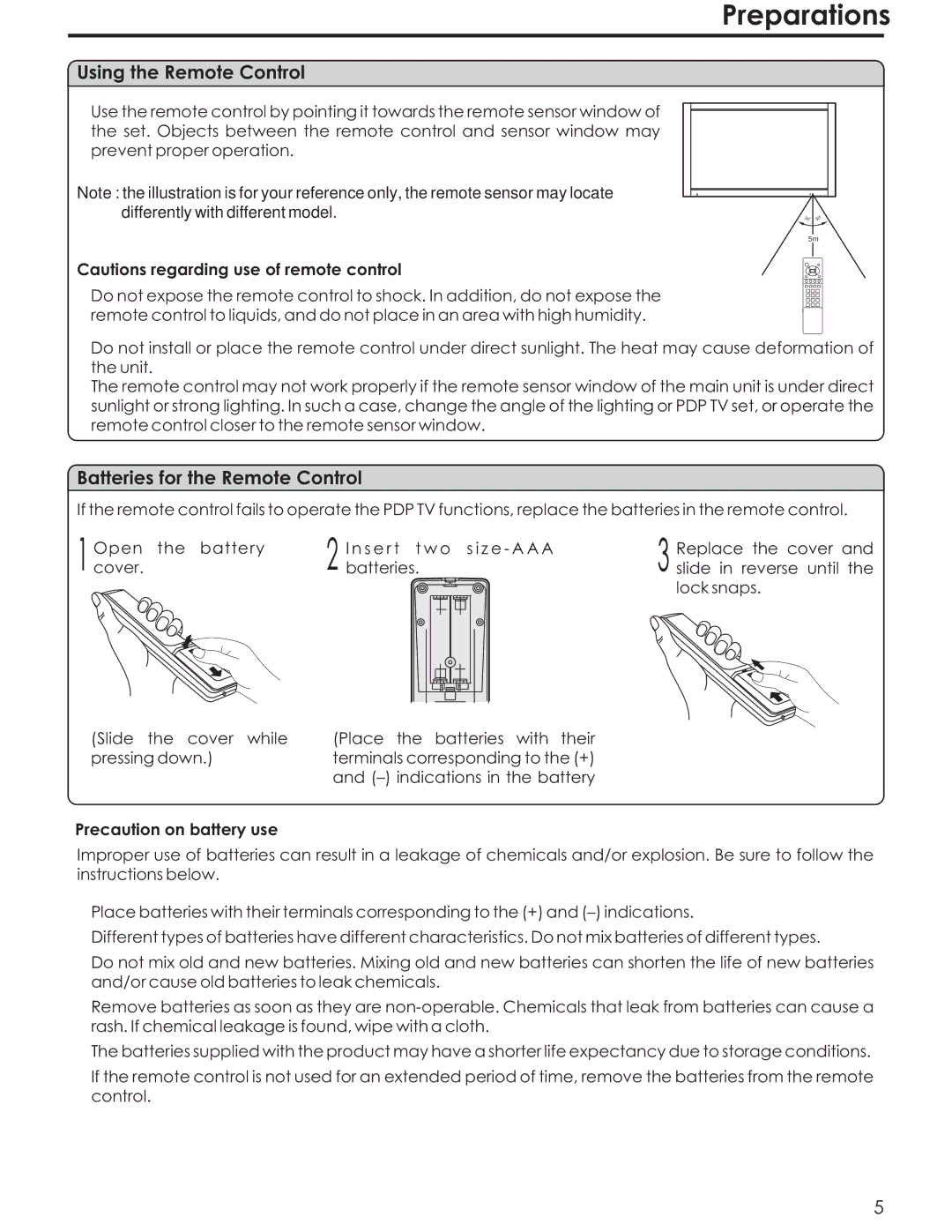 Acoustic Research AR4200 manual Preparations, Using the Remote Control, Batteries for the Remote Control, Lock snaps 