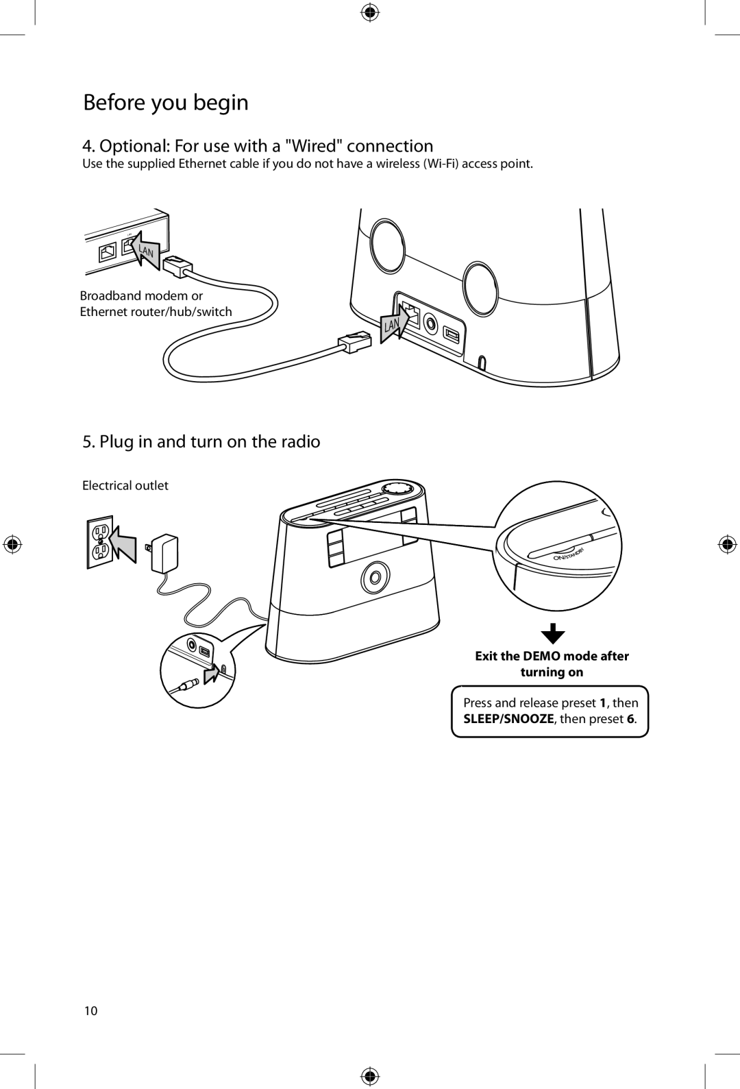 Acoustic Research ARIR200 user manual Optional For use with a Wired connection, Plug in and turn on the radio 