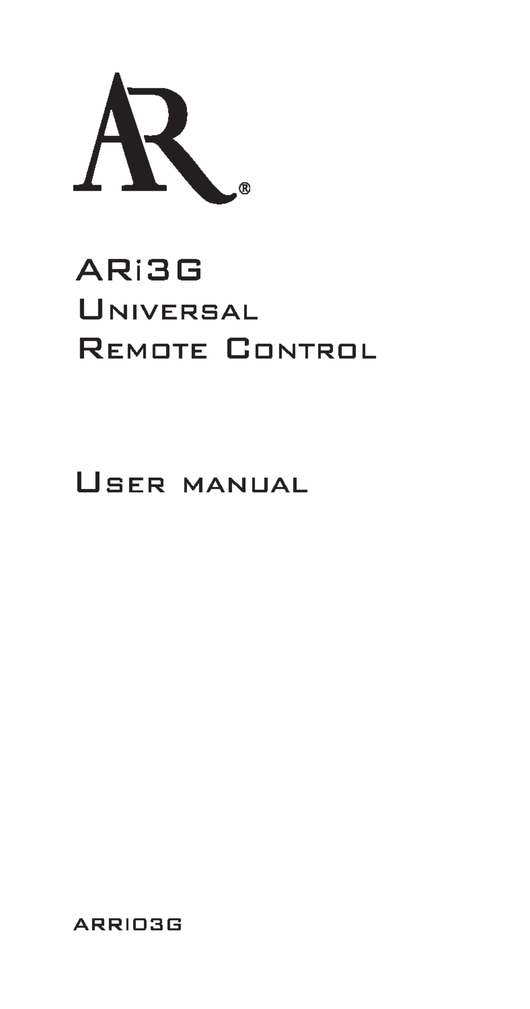 Acoustic Research ARi3G, ARRI03G manual 