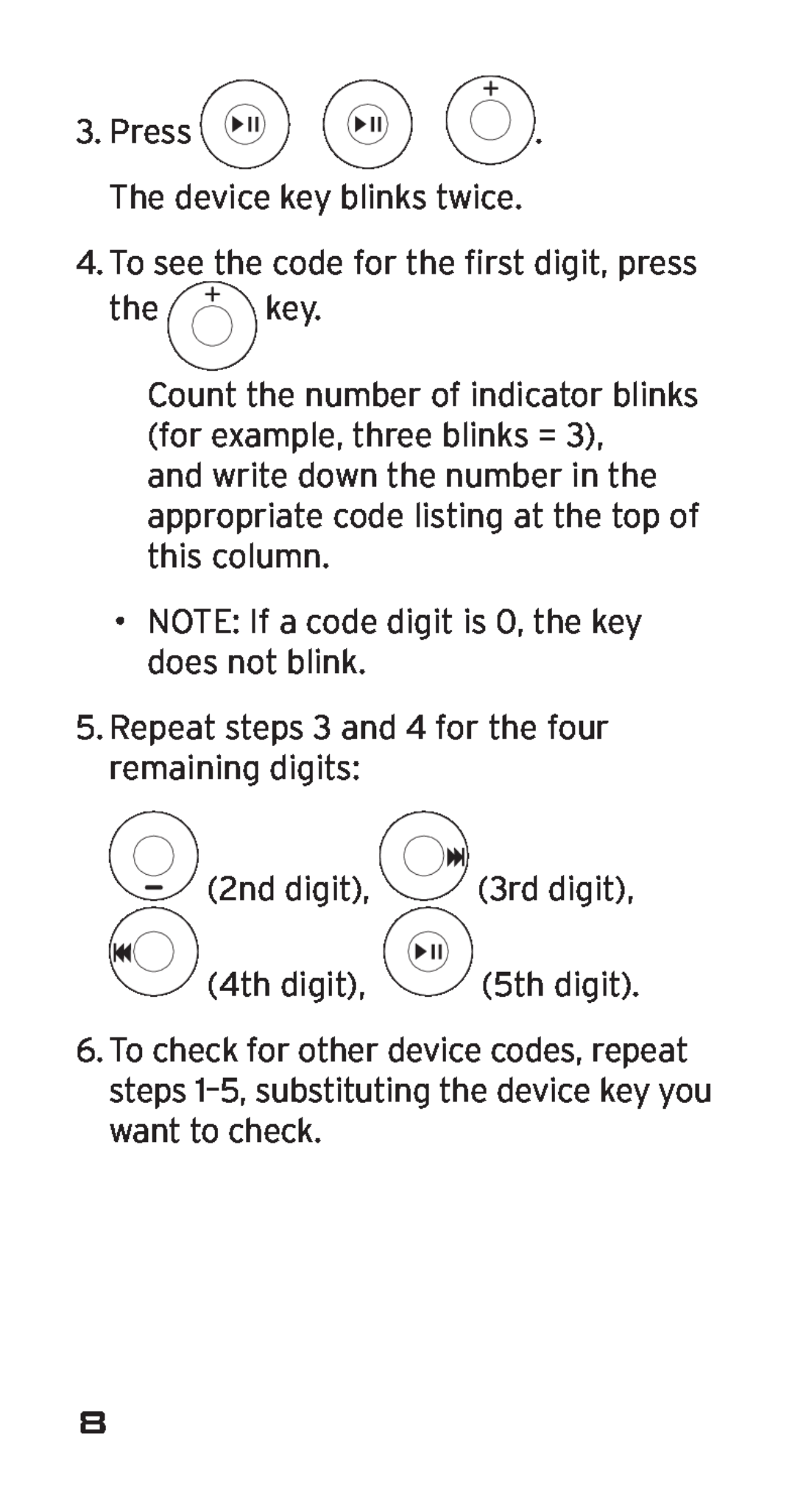 Acoustic Research ARRI03G, ARi3G manual To see the code for the first digit, press the key 