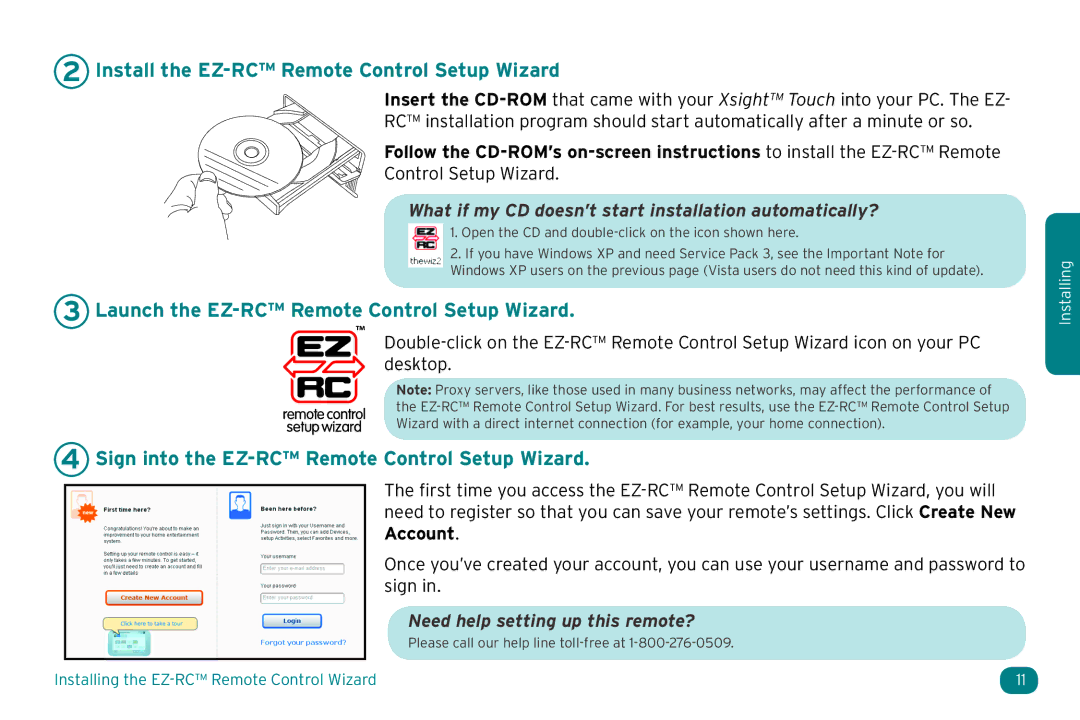 Acoustic Research ARRX18G Install the EZ-RC Remote Control Setup Wizard, Launch the EZ-RC Remote Control Setup Wizard 