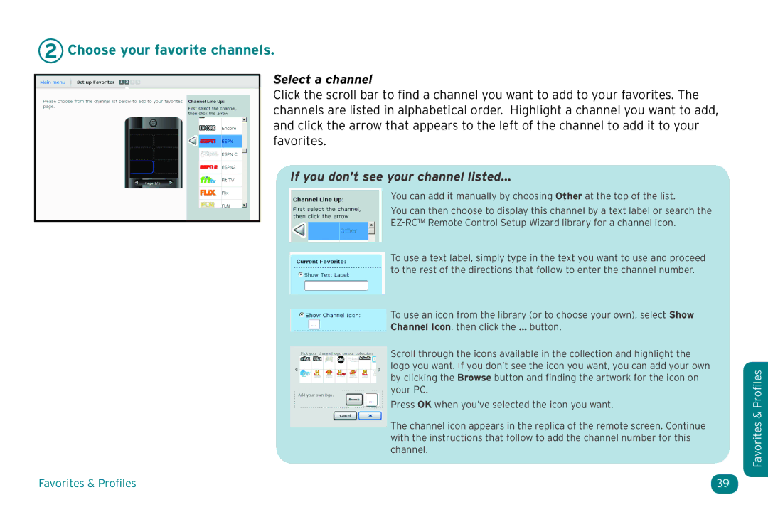 Acoustic Research ARRX18G setup guide Choose your favorite channels, Select a channel, If you don’t see your channel listed 