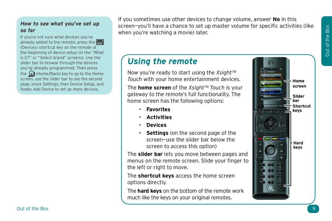 Acoustic Research ARRX18G setup guide Using the remote, How to see what you’ve set up so far 